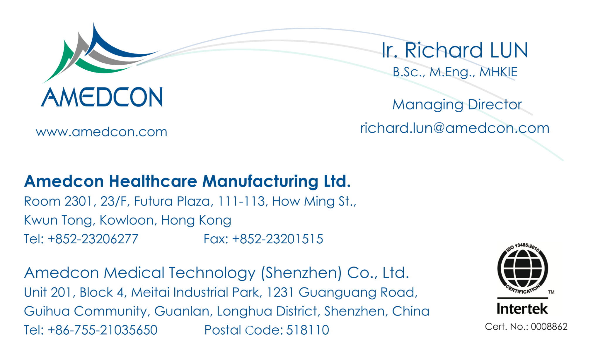 Amedcon Business Card